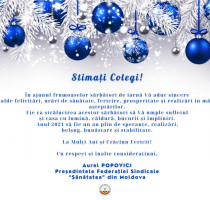 Președintele FSSM, Aurel POPOVICI, a adresat un mesaj de felicitare cu ocazia sărbătorilor de iarnă