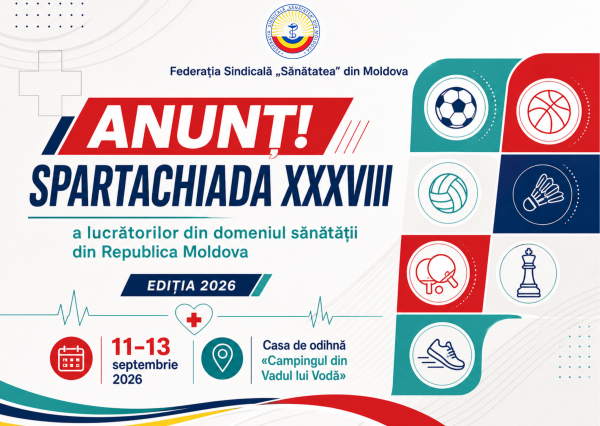 ANUNȚ! Spartachiada XXXVIII a lucrătorilor din domeniul sănătății